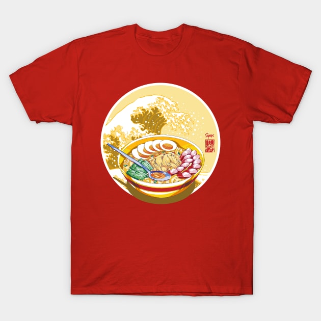 Pinoy Food - The Great Sopas Wave of the Philippines (Gold Version) T-Shirt by pinoytee